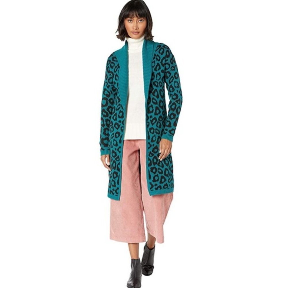 NWT BCBGeneration leopard print long cardigan XS